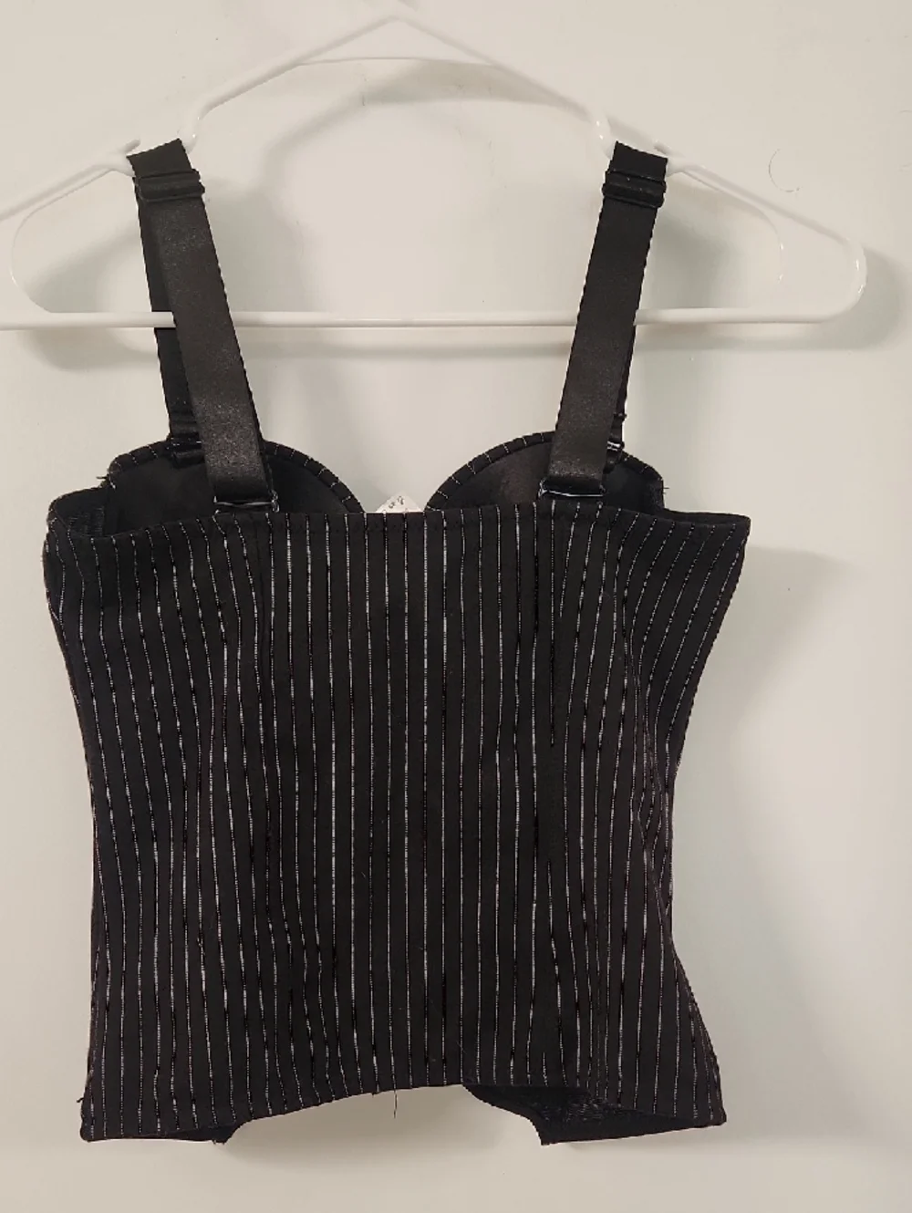 Spirit Black Pinstripe Zip-Front Bustier - Picture 3 of 4